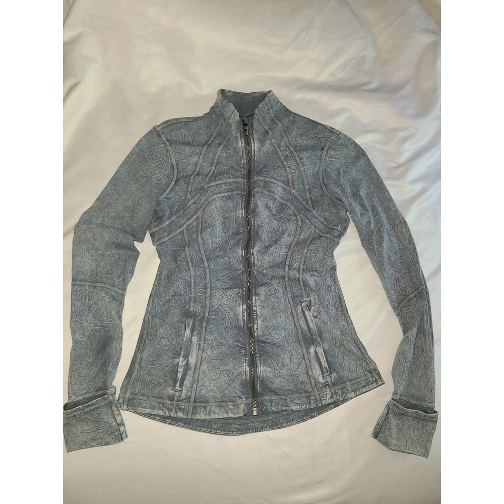 Lululemon Define Jacket Ice Dye Size 6 Ice Wash Asphalt Grey Full Zip Yoga